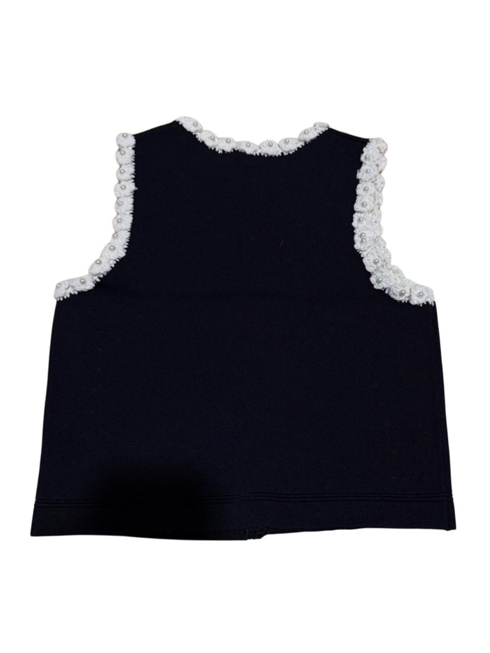 Sandro Black Pearl-Trim Knit Vest ASO IU - Picture 4 of 4